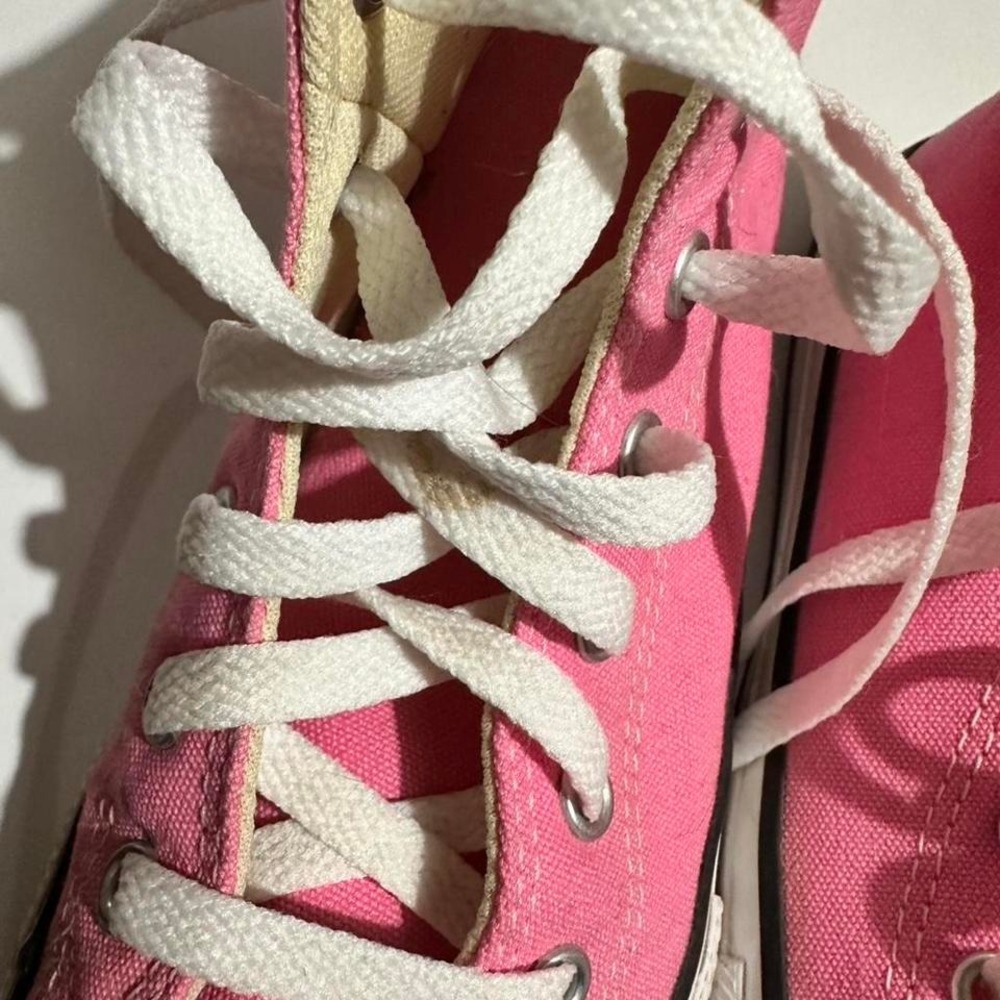 Preloved Kids Pink Converse High Tops Size 2.5 - Picture 4 of 5